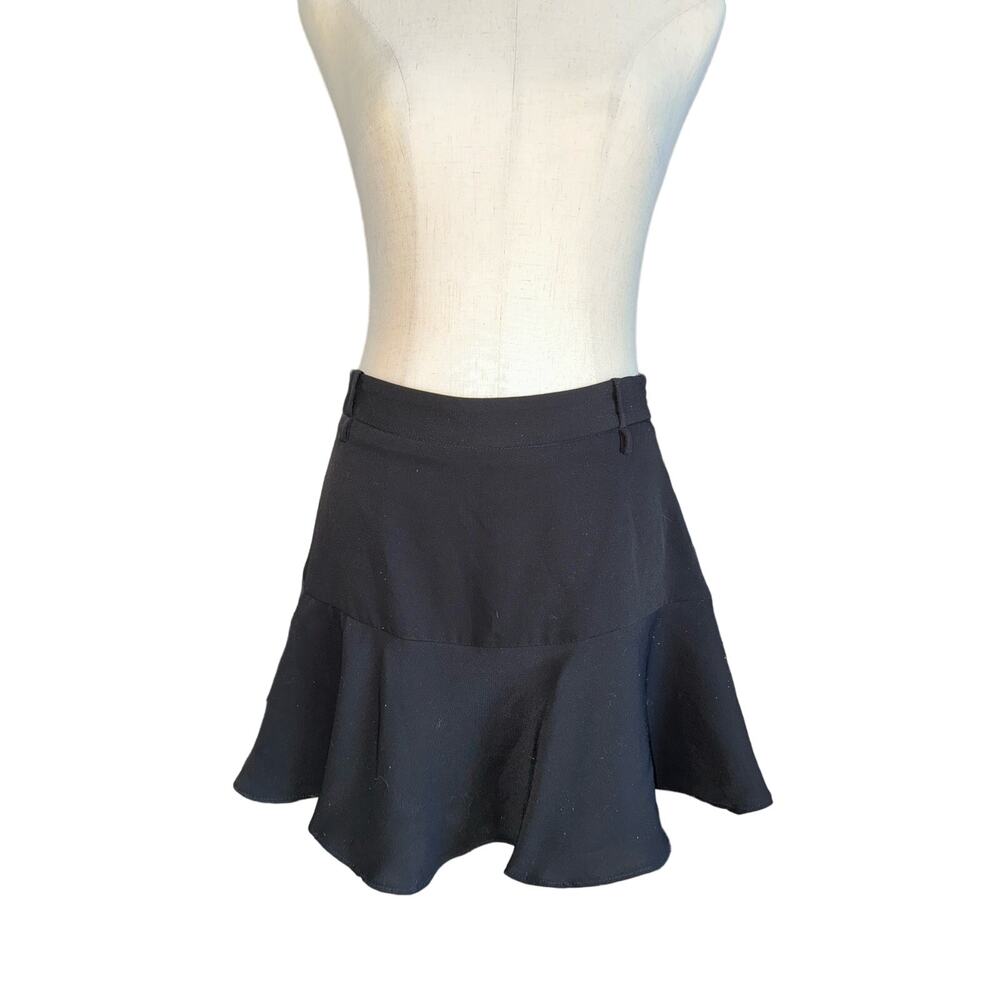 Zara Women’s Basic Black Side Zipper Flared Skort… - image 1